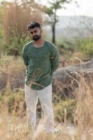 Modern Henley Linen Shirt – Sage Green