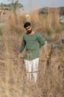 Modern Henley Linen Shirt – Sage Green