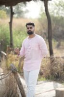 Modern Henley Linen Shirt - Rose Pink