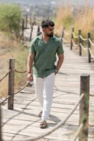 Heritage Explorer Linen Shirt - Olive Green