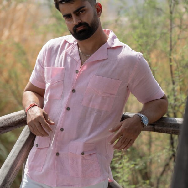 Heritage Explorer Linen Shirt – Rose Pink