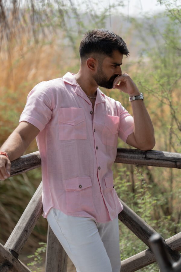 Heritage Explorer Linen Shirt – Rose Pink
